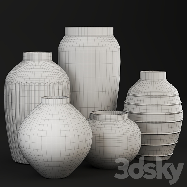 Rustic Concrete Vase 3dsky