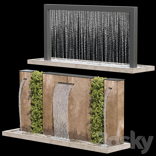 Waterfall fountains cascade 05 3dsky