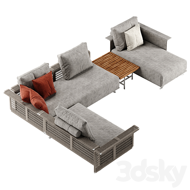 Poltrona Frau Solaria sectional sofa 3d