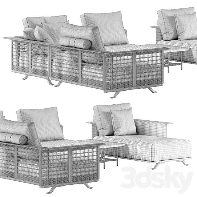 Poltrona Frau Solaria sectional sofa 3d Download