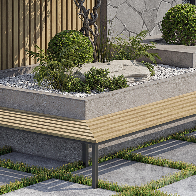 Landscape Furniture with Fountain – Architect Element 07 3DSMax File - thumbnail 3