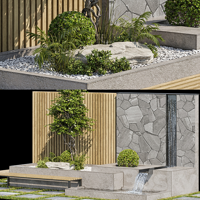 Landscape Furniture with Fountain – Architect Element 07 3DSMax File - thumbnail 4