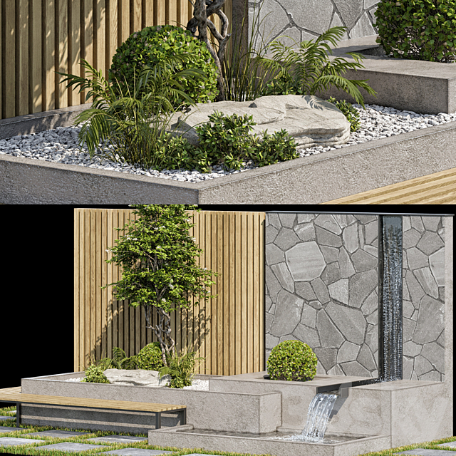 Landscape Furniture with Fountain - Architect Element 07 3dsky