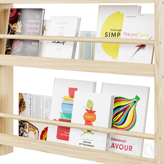 Wall mounted cookbook shelf by Minime 3dsky