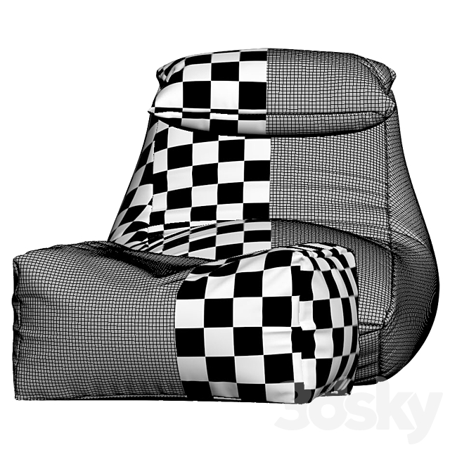 Bean bag chair with V-Mix cushion 3DSMax File - thumbnail 3