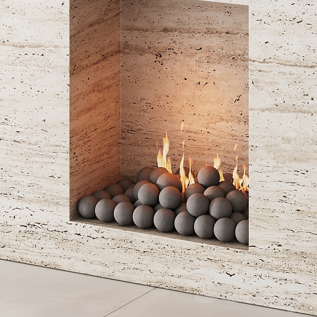 159 fireplace decorative wall kit 05 minimal wood travertine 00 3DSMax File - thumbnail 4