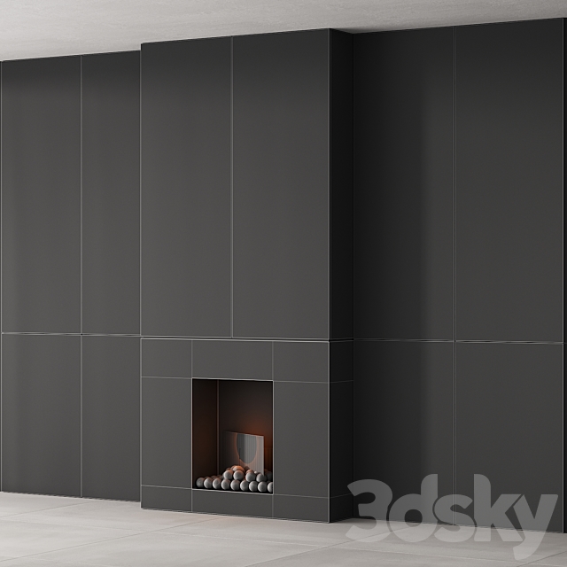 159 fireplace decorative wall kit 05 minimal wood travertine 00 3DSMax File - thumbnail 7