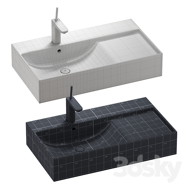 ROCA ONA washbasin set 01 3DS Max Model - thumbnail 4