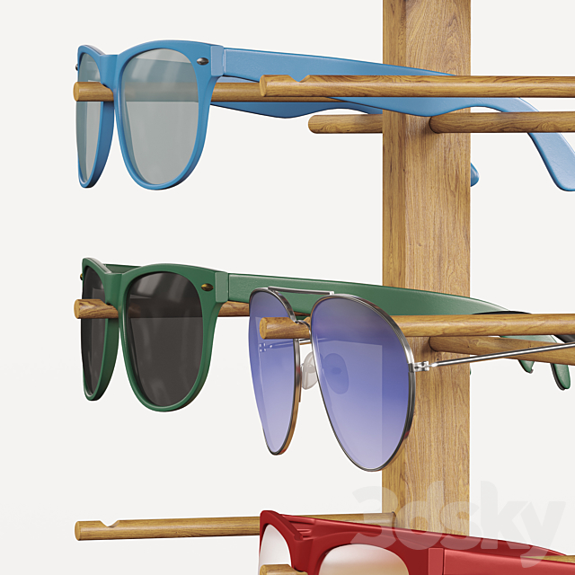 Sunglasses stand with glasses 3dskyfree