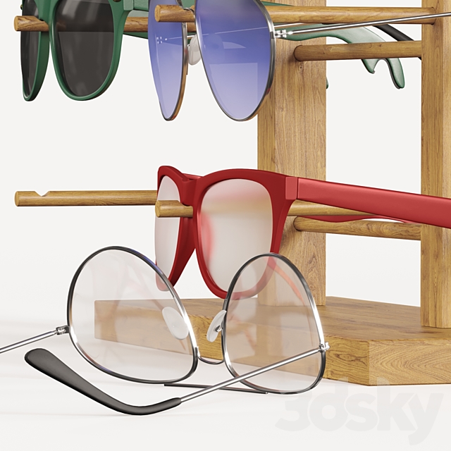 Sunglasses stand with glasses 3dmodel