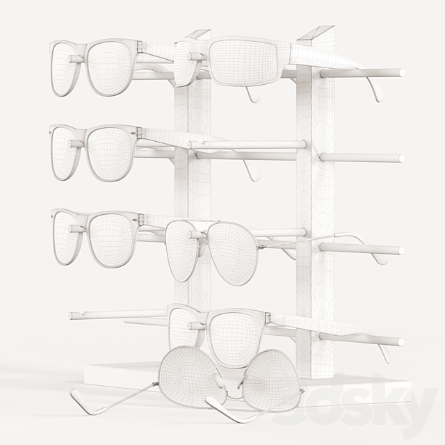 Sunglasses stand with glasses 3d Download