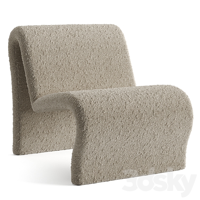 Curvy Sculptural Lounge Chair 3DSMax File - thumbnail 1