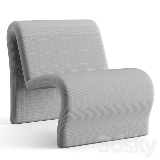 Curvy Sculptural Lounge Chair 3DSMax File - thumbnail 3