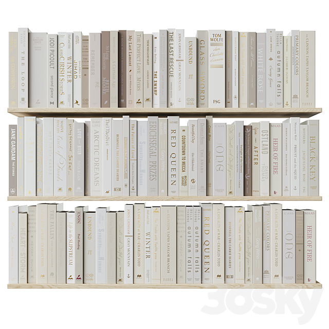 A set of books Books dark beige_1 3DSMax File - thumbnail 2