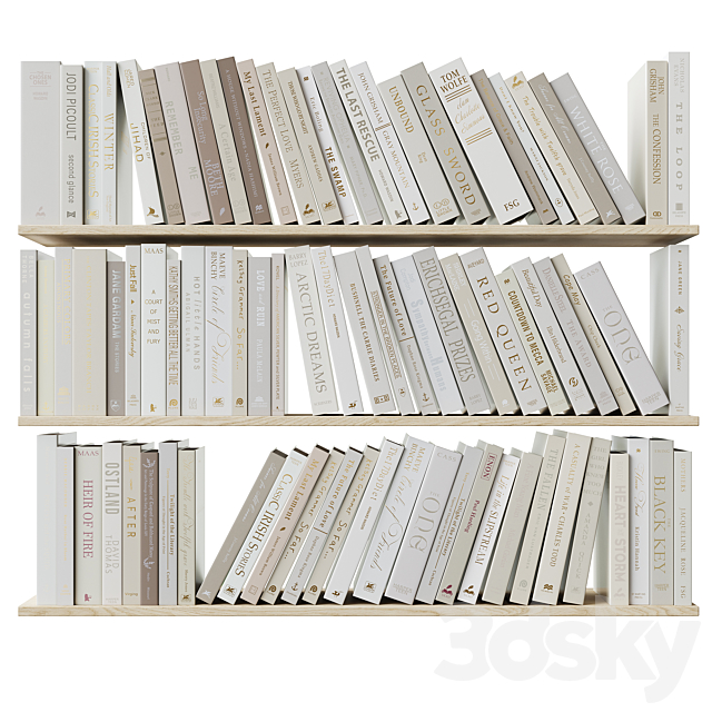 A set of books Books dark beige_1 3DSMax File - thumbnail 3