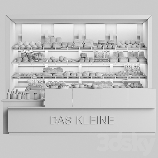 Bakery with pastries and desserts 3d