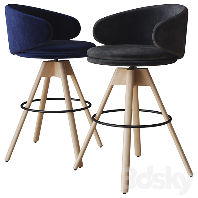 swivel stool belle st by arrmet 3d