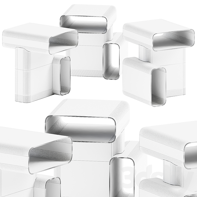 Soft Corners Side Table by Cassina 3d
