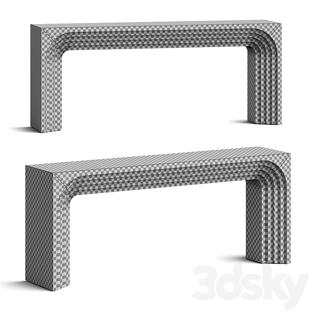 Crate and Barrel Valo Wood Console Table 3d