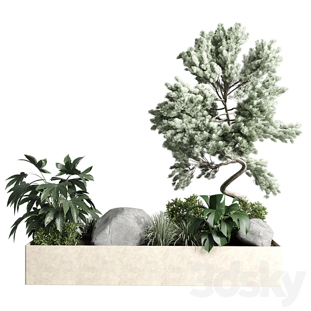 bonsai tree with plants set in the garden 290 corona 3DSMax File - thumbnail 2