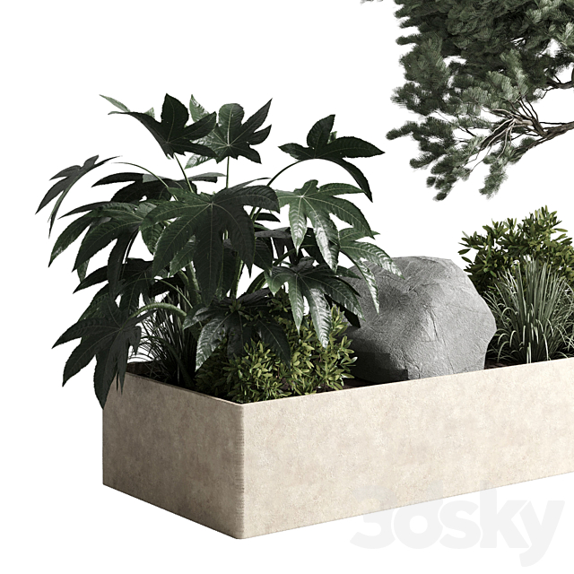 bonsai tree with plants set in the garden 290 corona 3DSMax File - thumbnail 3