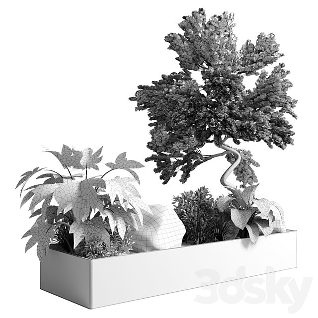 bonsai tree with plants set in the garden 290 corona 3DSMax File - thumbnail 5