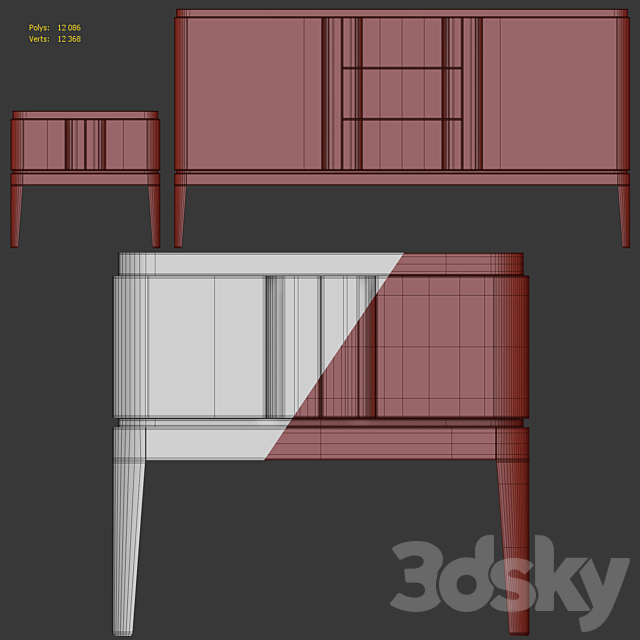 Chest of drawers and bedside table Icons Panormo 3dskyfree