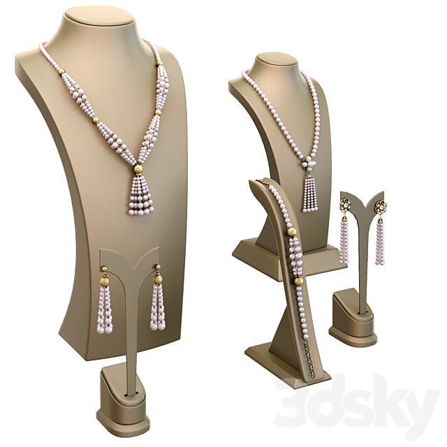 Jewelry showcase for a store 3. Jewelry stand. Display 3dsky