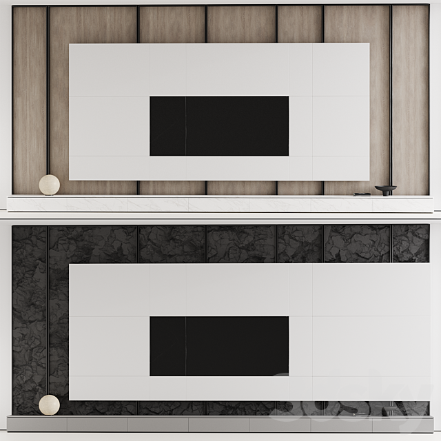TV wall 08 3DS Max Model - thumbnail 2