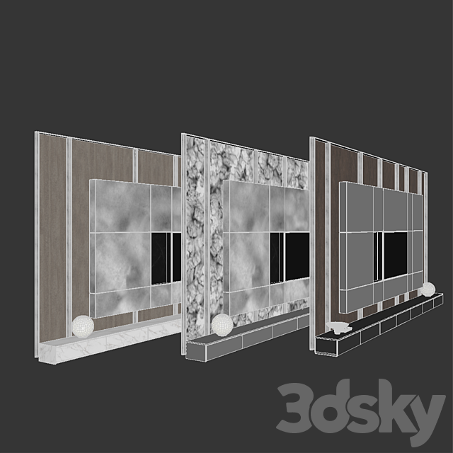 TV wall 08 3DS Max Model - thumbnail 7