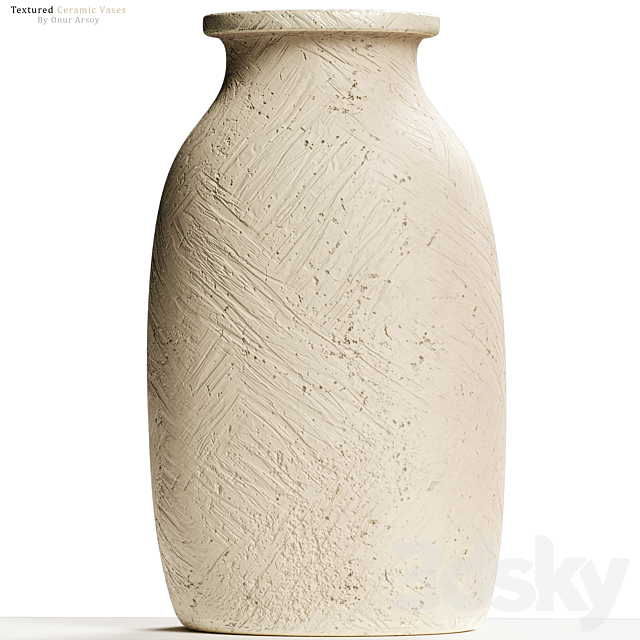 Zara Home – Textured Ceramic Vase Set 3DSMax File - thumbnail 3