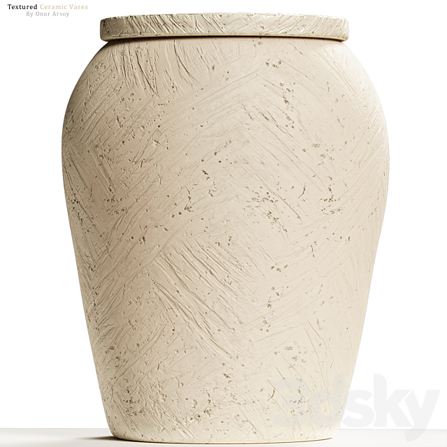 Zara Home – Textured Ceramic Vase Set 3DSMax File - thumbnail 4