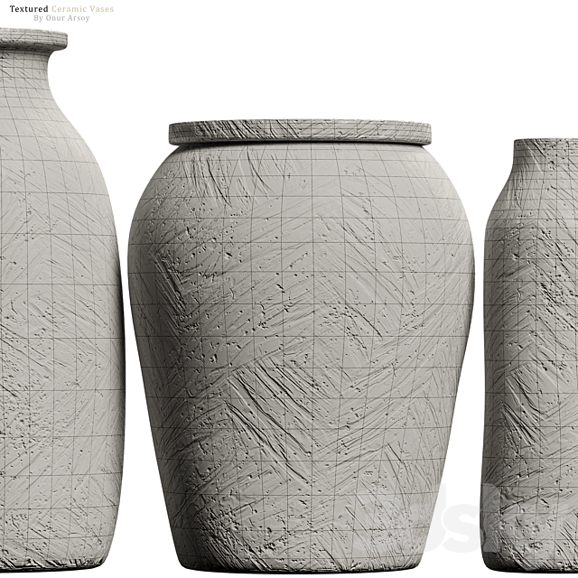 Zara Home – Textured Ceramic Vase Set 3DSMax File - thumbnail 7