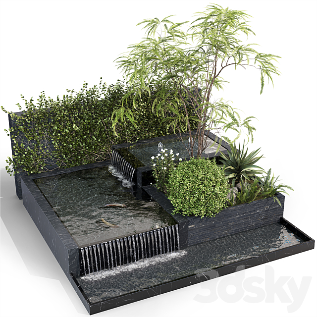 Water Ponds With Plants & fish 3DSMax File - thumbnail 1