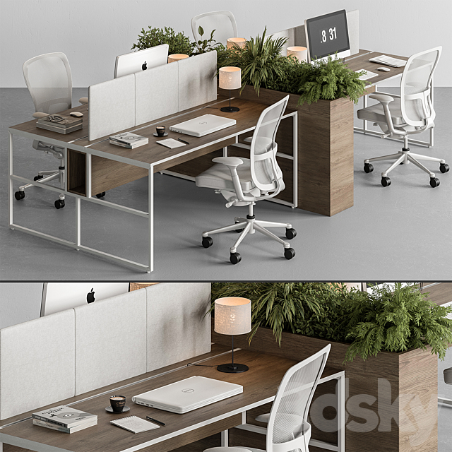 Employee Set – Office Furniture 371 3DSMax File - thumbnail 1