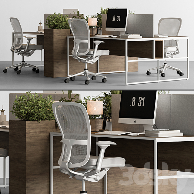Employee Set – Office Furniture 371 3DSMax File - thumbnail 3