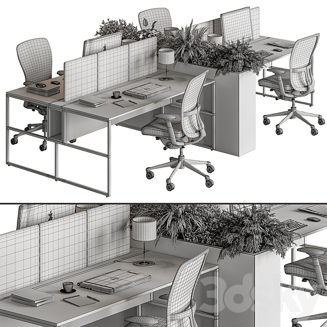 Employee Set – Office Furniture 371 3DSMax File - thumbnail 4