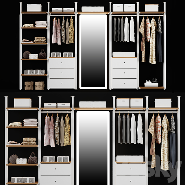 Wardrobe Ikea ELVARLI_2 Wardrobe & Display 3D Models