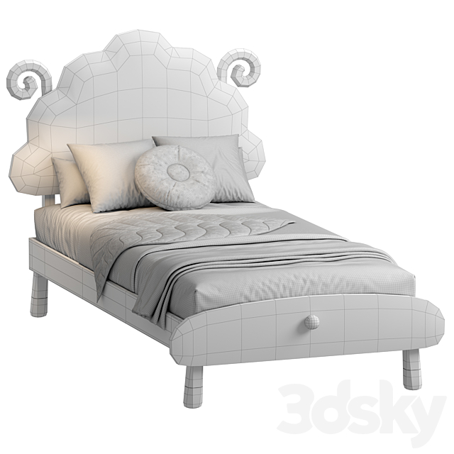 Marly Sheep King Single Bed 3dmodel