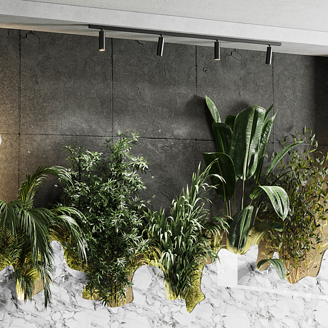 Vertical Wall Garden With concrete frame – wall decor houseplants indoor 02 3DSMax File - thumbnail 5