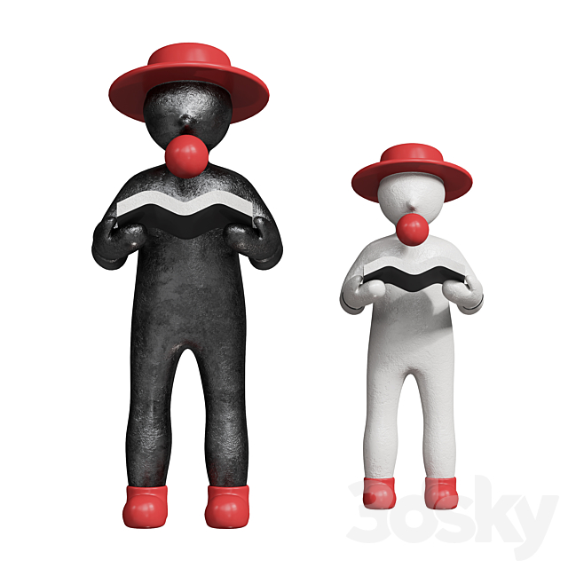 Reading Red Hat Man Decor 3d