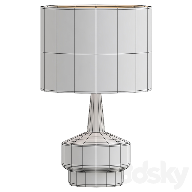 Wood & Ceramic Table Lamp 3d