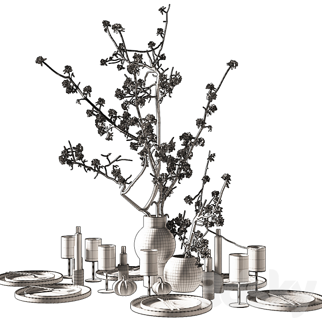 table setting modern style 3dsky