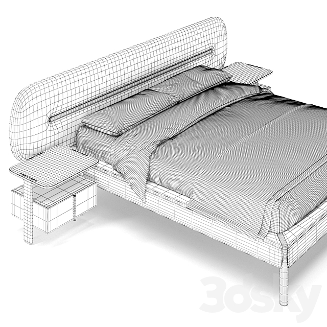 Carpanese Home LIPS XL Bed 3DSMax File - thumbnail 6