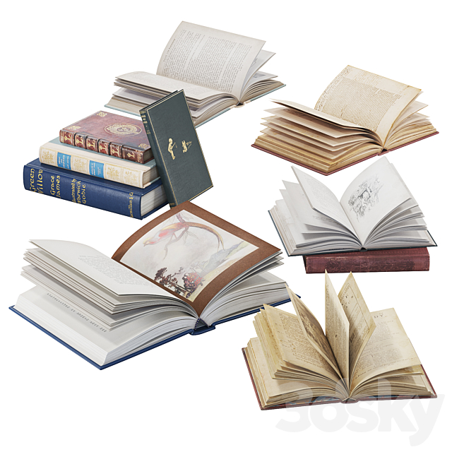 Open Books Collection set 5 3DSMax File - thumbnail 1