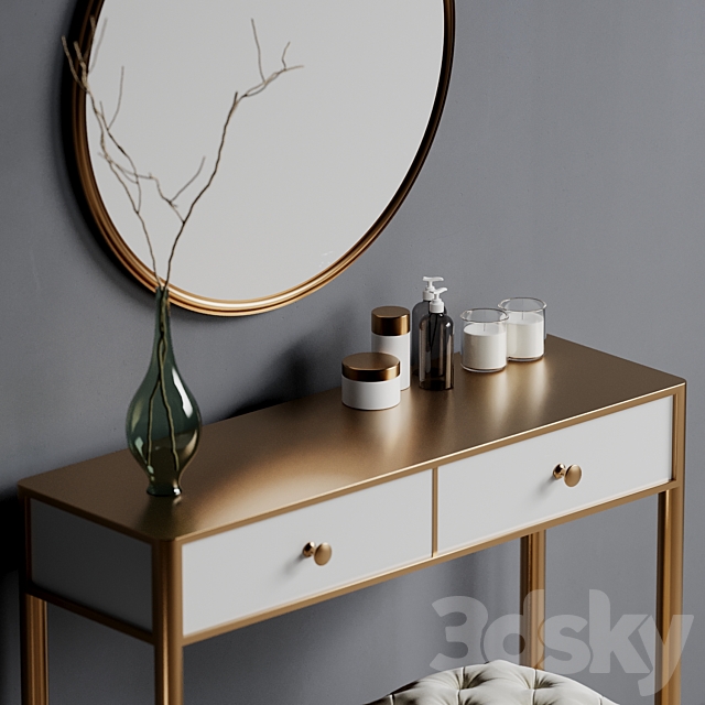 Dressing table with pouf 3DSMax File - thumbnail 2