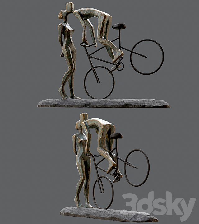 Cyclist In Love Handmade Statue Home Decor Art 3DSMax File - thumbnail 5