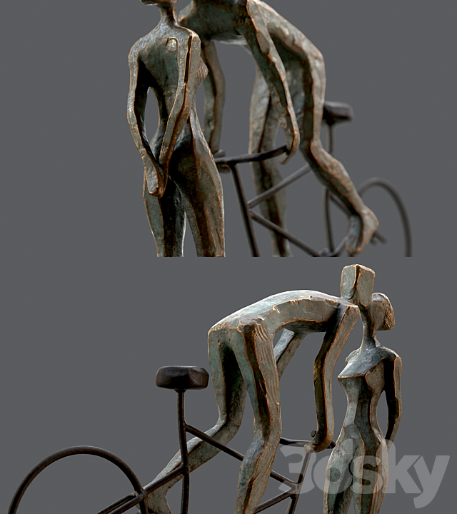 Cyclist In Love Handmade Statue Home Decor Art 3DSMax File - thumbnail 6