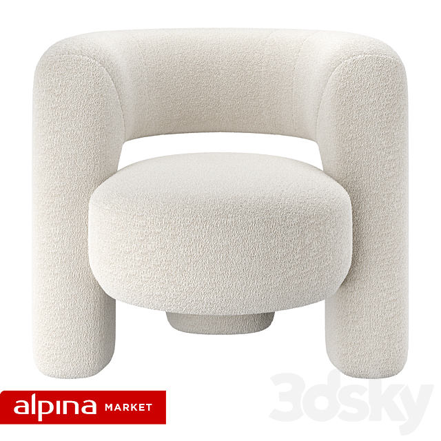 OM Armchair Zampa 3DS Max Model - thumbnail 2