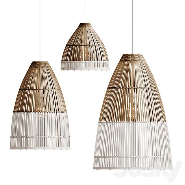 bamboo lampshade model 3d